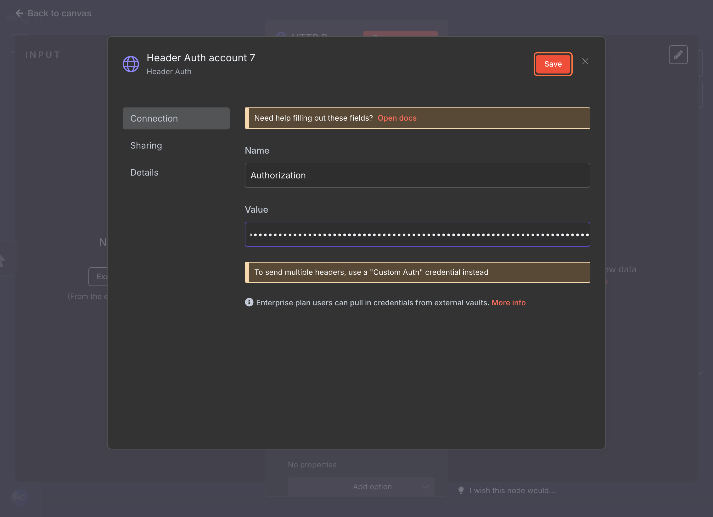 n8n authentication creation
